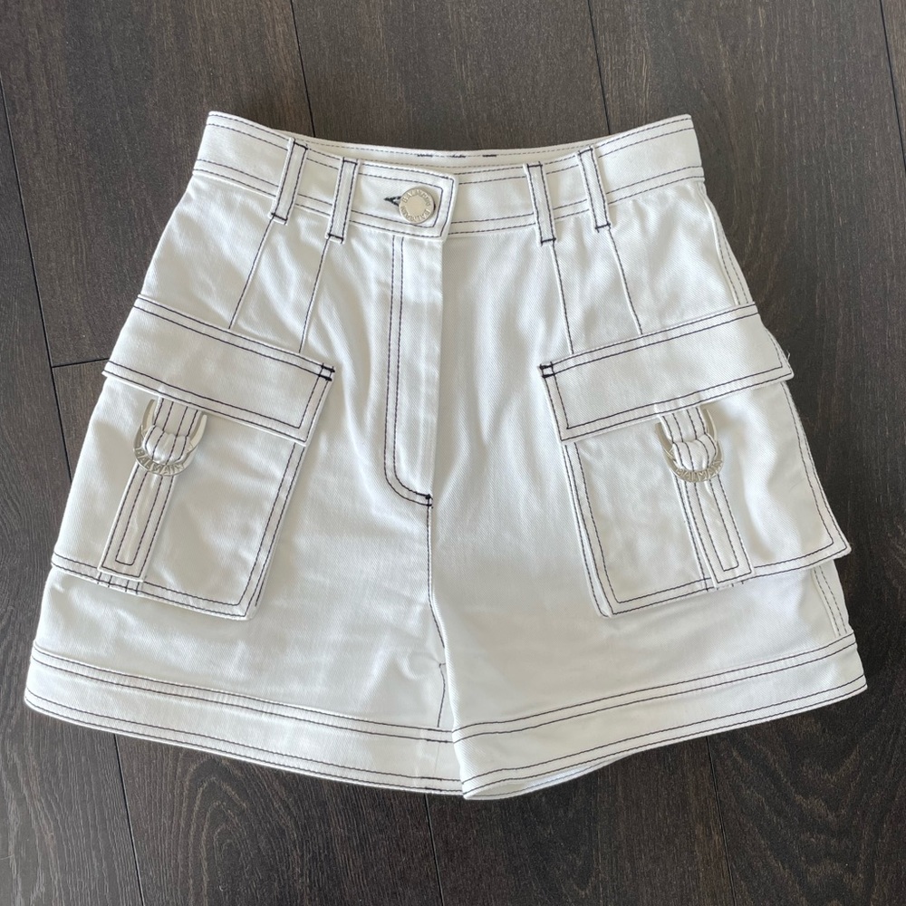 Balmain White Cargo Shorts